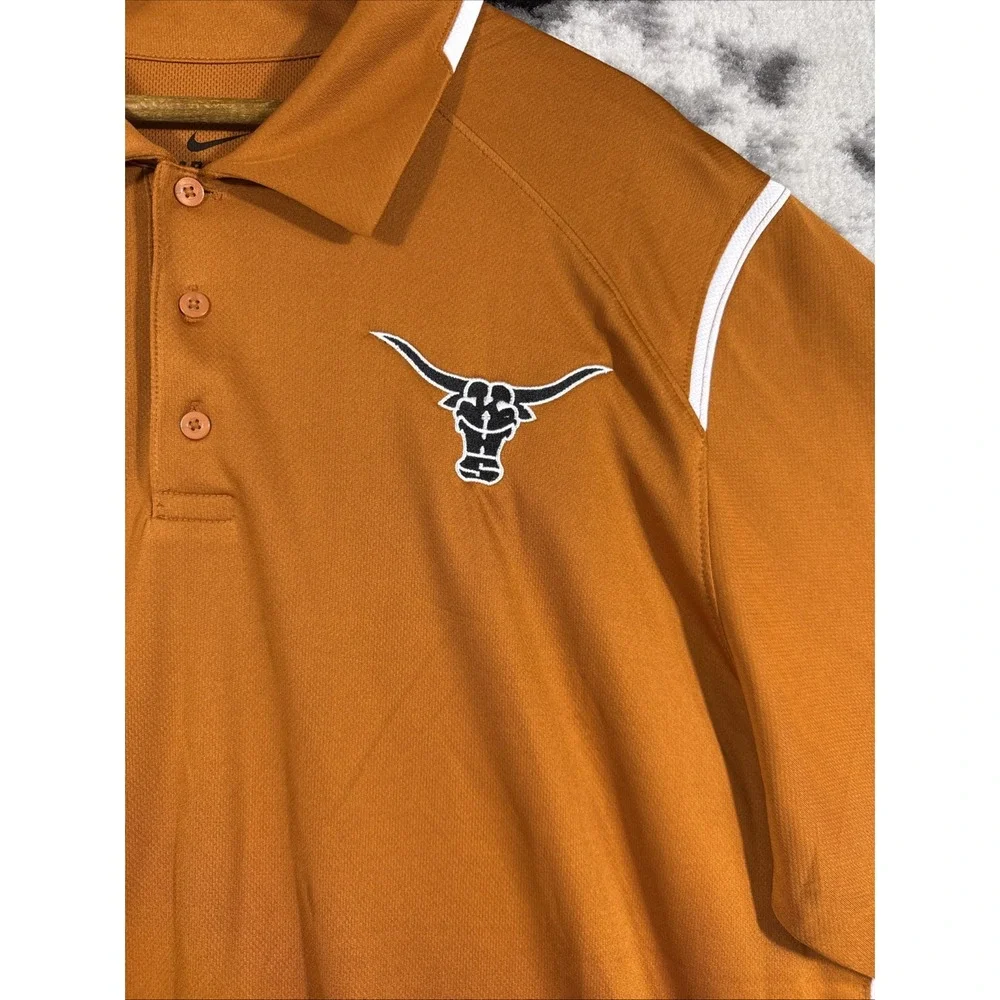 Nike Texas‎ Longhorns Polo Mens Extra Large Rust Orange Bull Stretch Performance